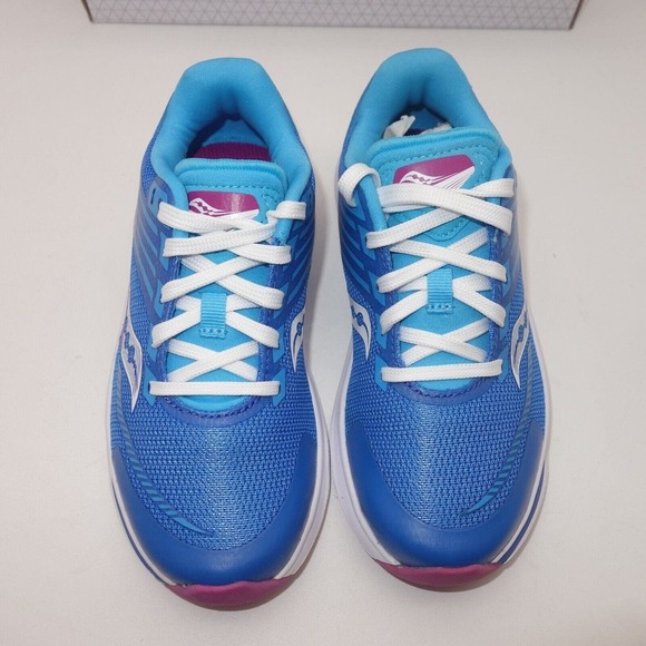 NEW Saucony Kinvara 12 Sneakers Lace Up Running Shoes Blue Pink Girl's 11 - Picture 4 of 11